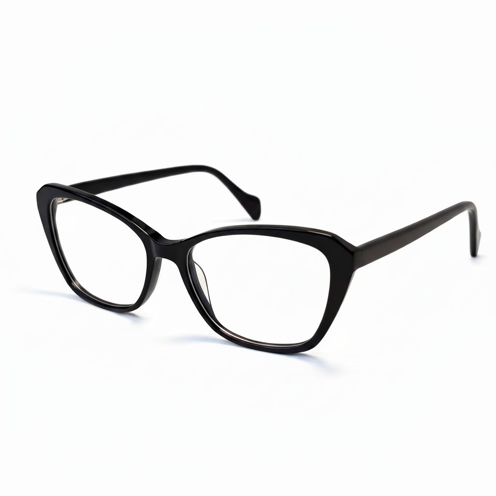 Black eyeglasses on a white background