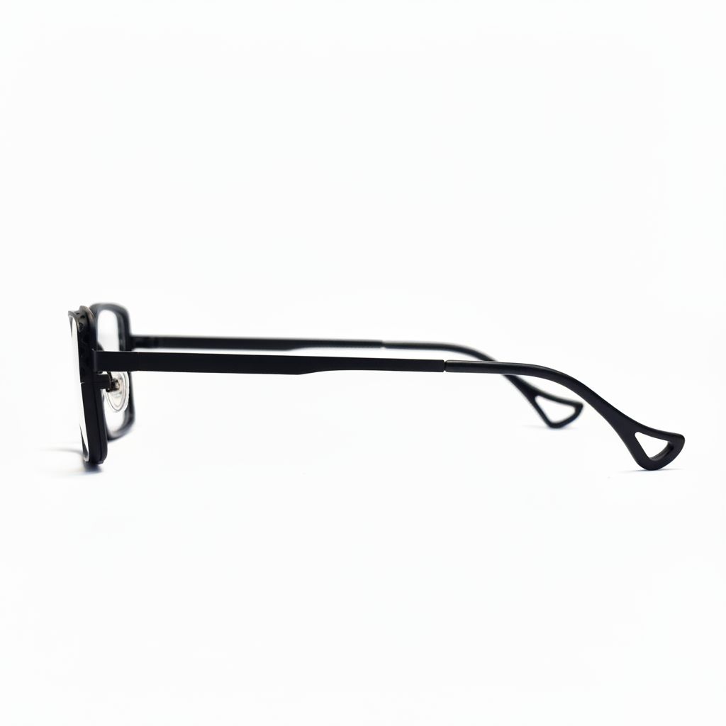 Black eyeglasses on a white background
