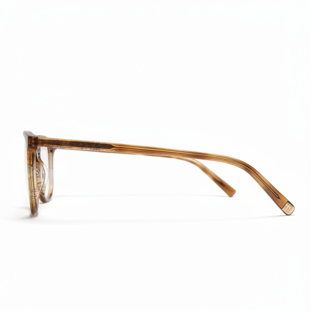 Brown eyeglasses on a white background