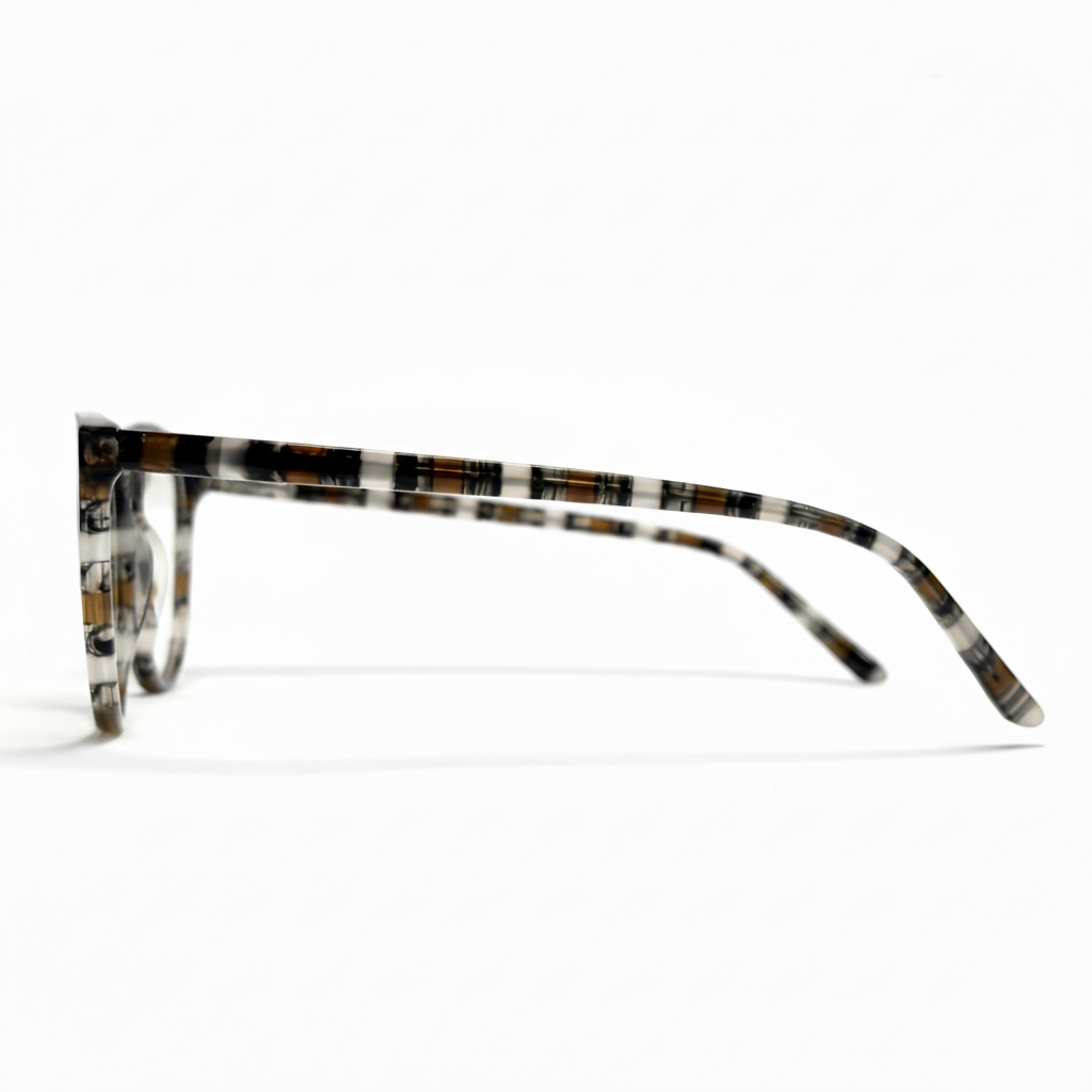 Tortoiseshell eyeglasses on a white background