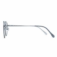Silver eyeglasses on a white background