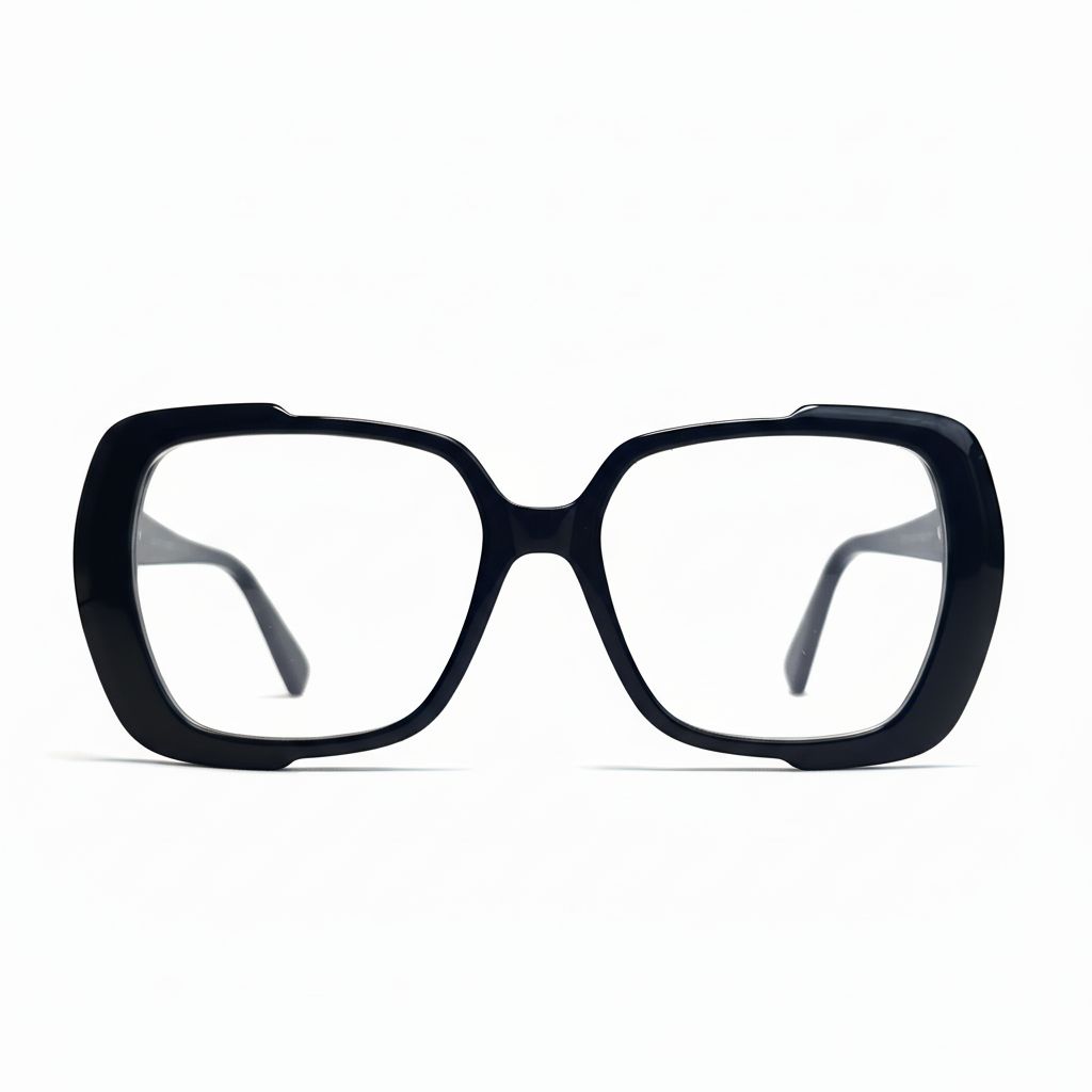 Black eyeglasses on a white background