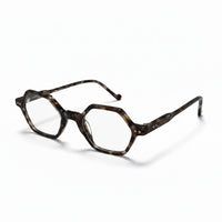 Pair of tortoiseshell eyeglasses on a white background