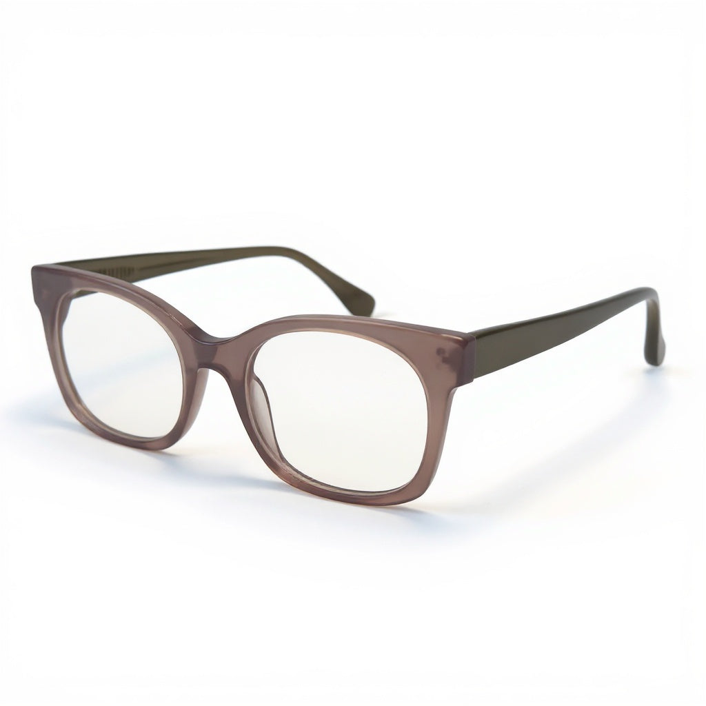 Brown eyeglasses on a white background
