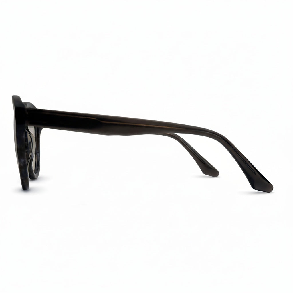 Black eyeglasses on a white background