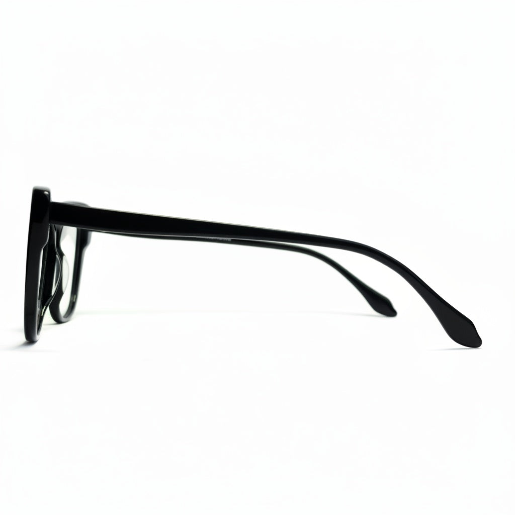 Black eyeglasses on a white background