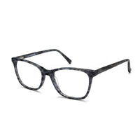 Pair of eyeglasses with a tortoiseshell pattern on a white background
