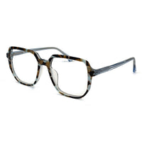 Eyeglasses with a tortoiseshell frame on a white background