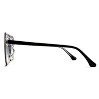 Eyeglasses with a black frame on a white background