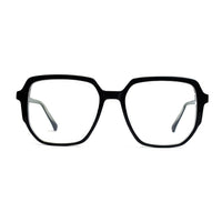 Black eyeglasses on a white background