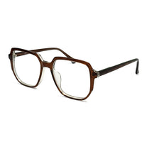 Brown eyeglasses on a white background