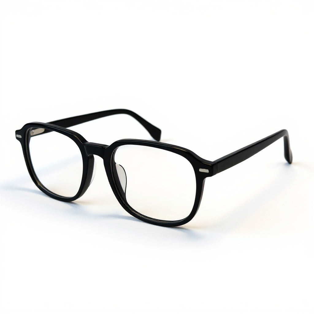 Black eyeglasses on a white background