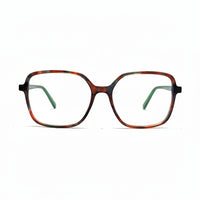 Eyeglasses with a tortoiseshell frame on a white background