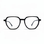 Black eyeglasses on a white background