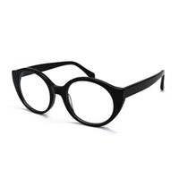 Black eyeglasses on a white background