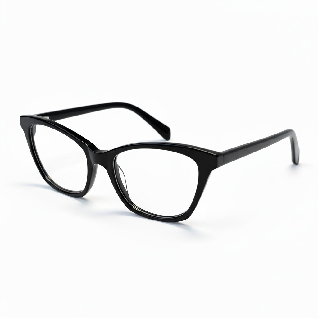 Black eyeglasses on a white background