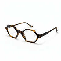 Tortoiseshell eyeglasses on a white background