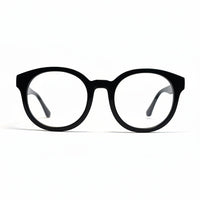 Black eyeglasses on a white background