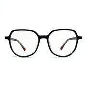 Black eyeglasses on a white background
