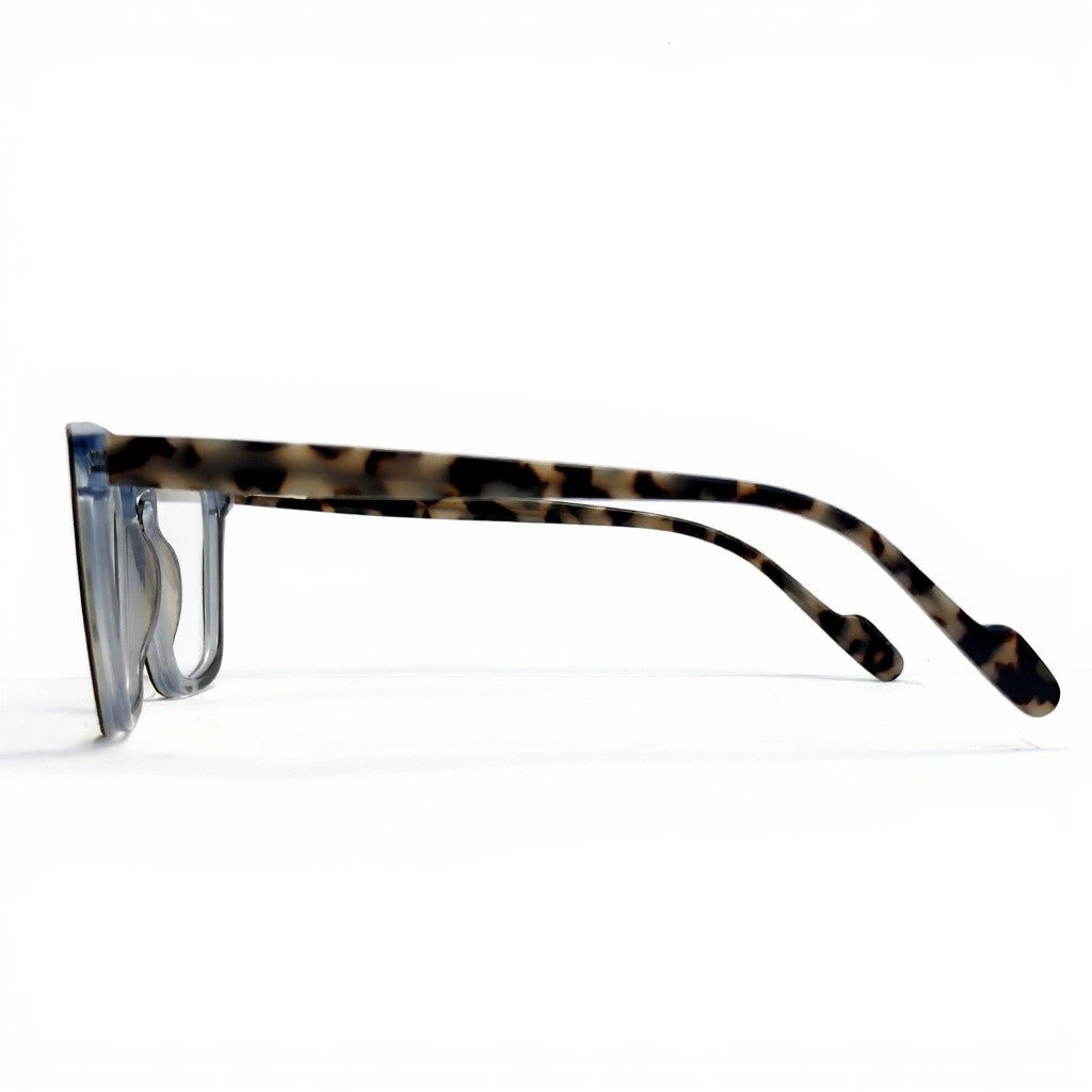 Sunglasses with tortoiseshell frame on a white background