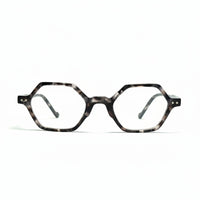 Tortoiseshell eyeglasses on a white background