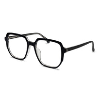 Black eyeglasses on a white background