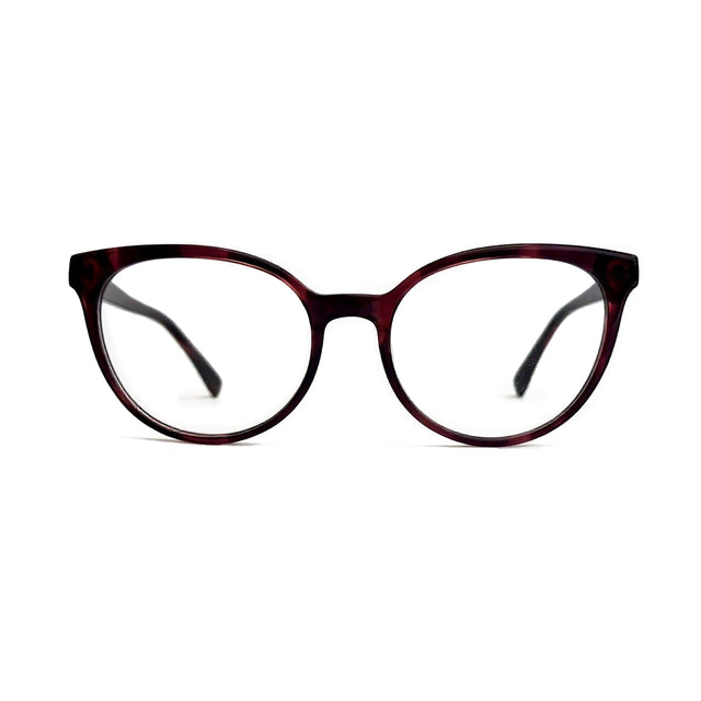 Pair of glasses with a tortoiseshell frame on a white background