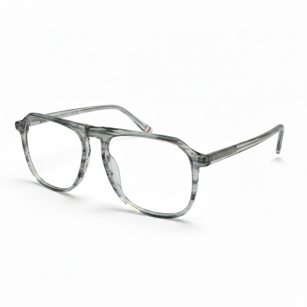 Clear eyeglasses on a white background