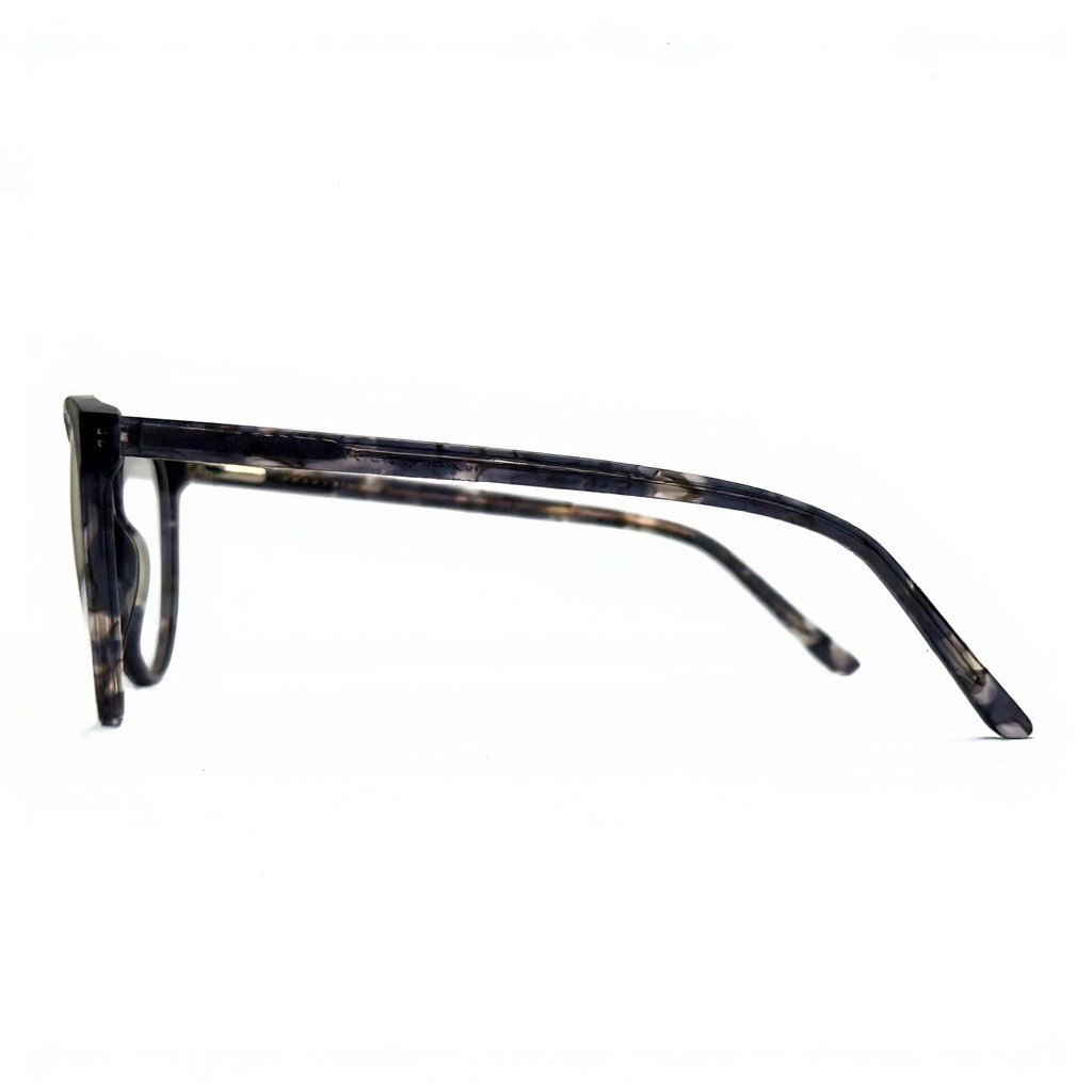 Tortoiseshell eyeglasses on a white background