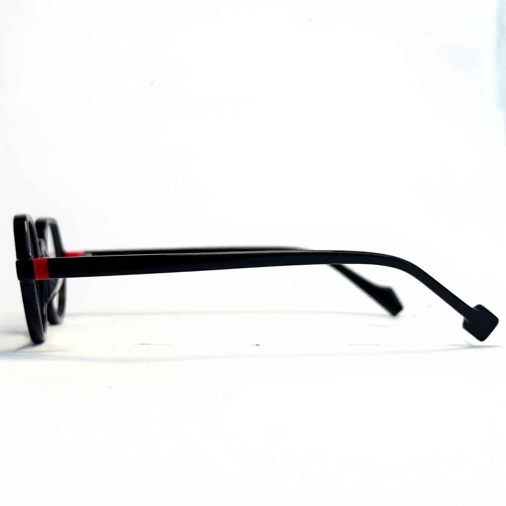 Black eyeglasses on a white background