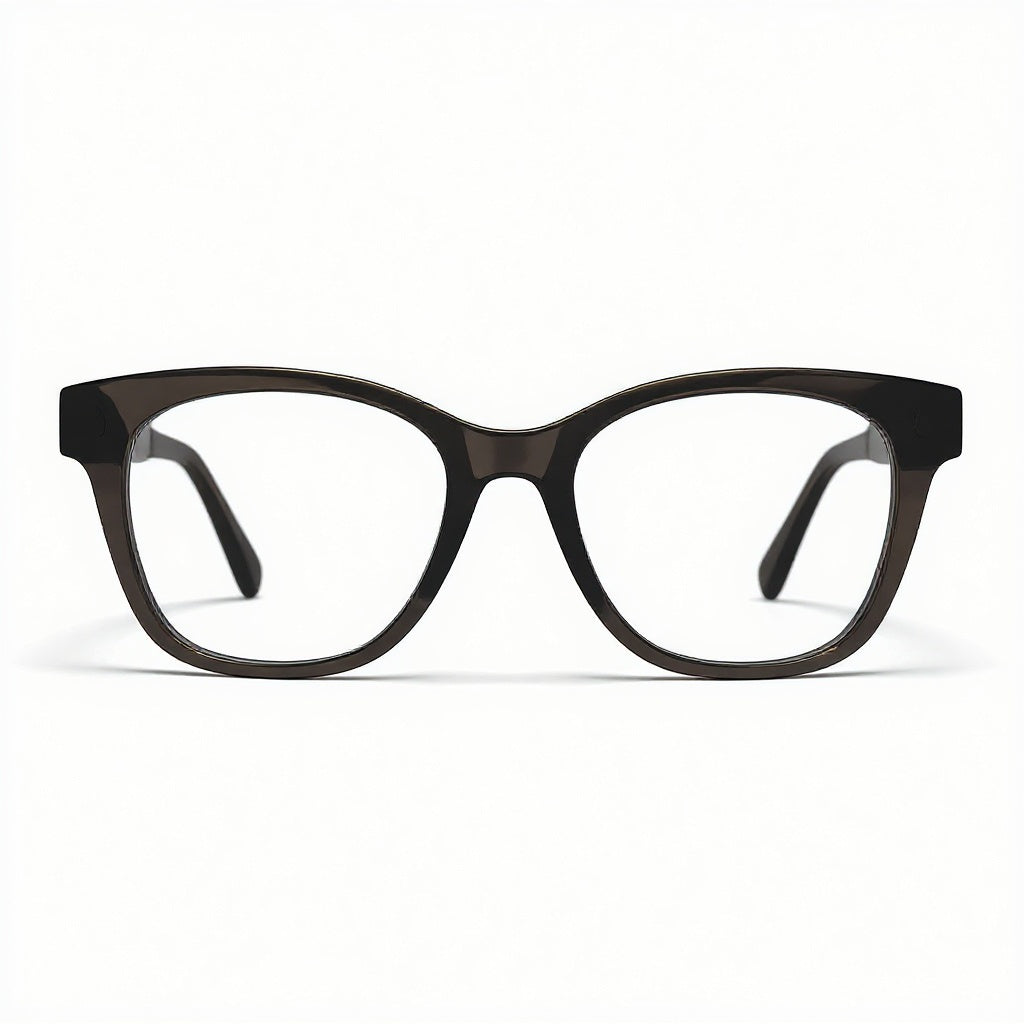 Black cat-eye glasses on a white background