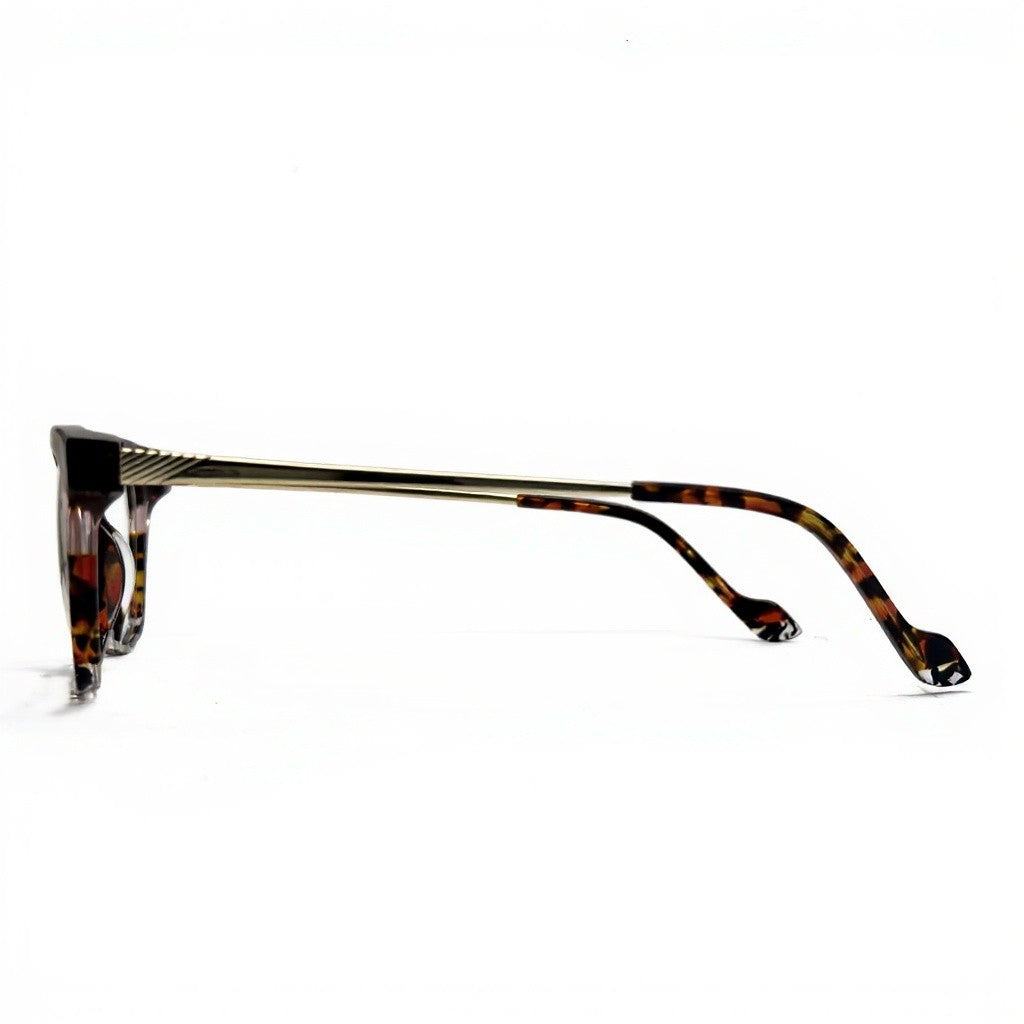 Tortoiseshell eyeglasses on a white background