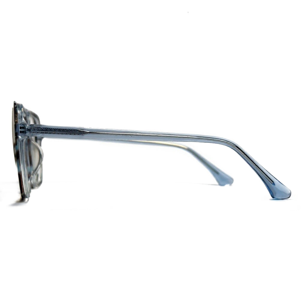 Clear eyeglasses on a white background