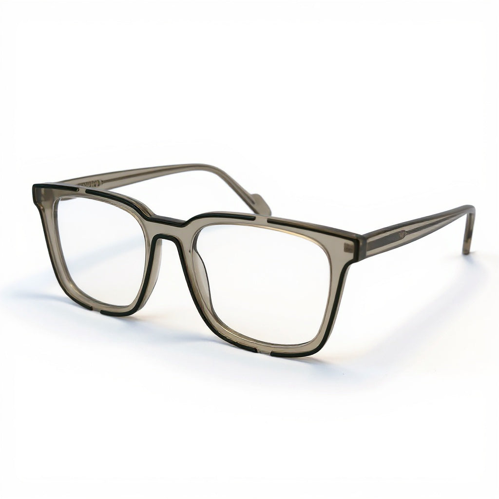 Brown eyeglasses on a white background