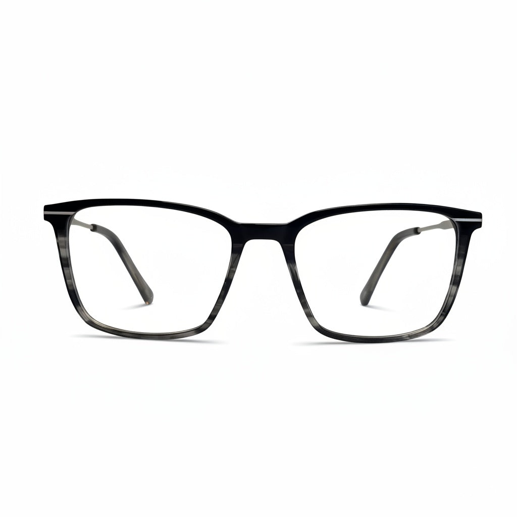 Black eyeglasses on a white background