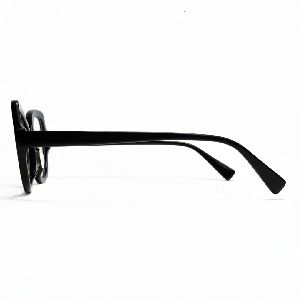 Black eyeglasses on a white background