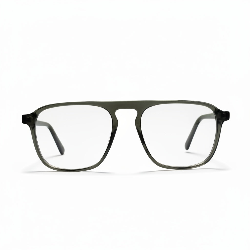 Black eyeglasses on a white background