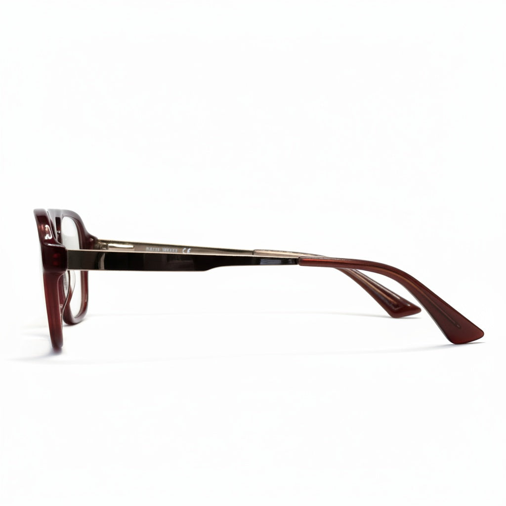 Brown eyeglasses on a white background