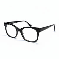 Black eyeglasses on a white background