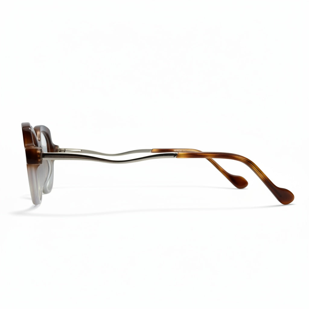 Sunglasses with tortoiseshell frame on a white background