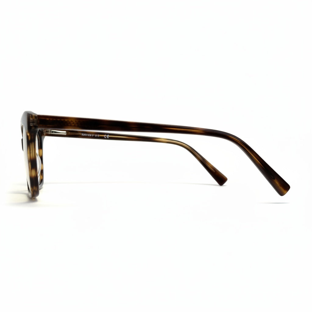 Sunglasses with tortoiseshell frame on a white background