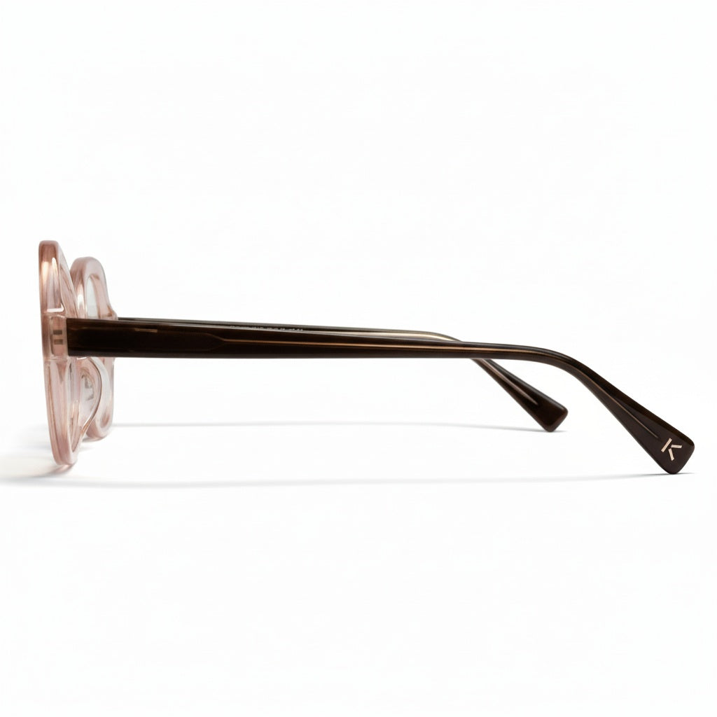 Sunglasses with a clear lens on a white background