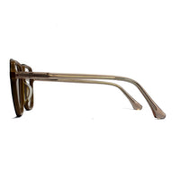 Sunglasses with a brown frame on a white background