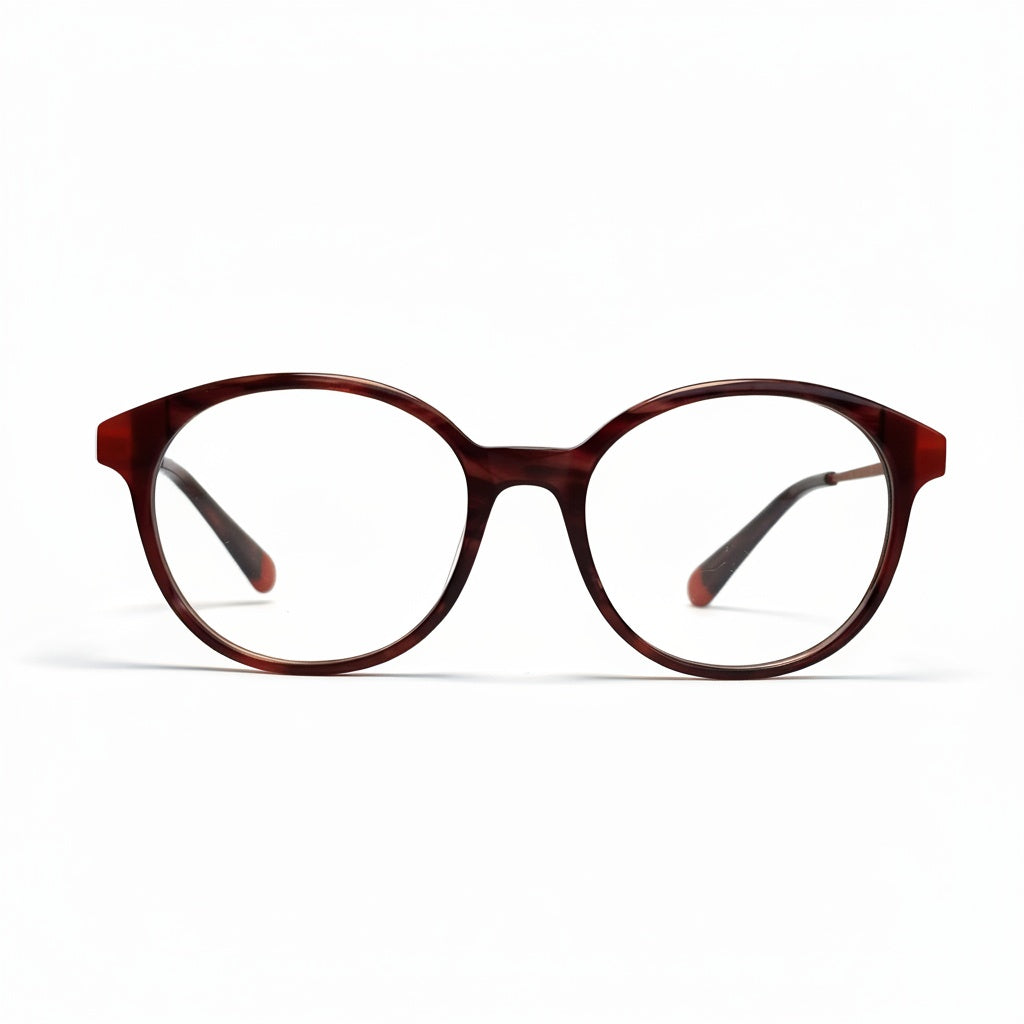 Brown eyeglasses on a white background
