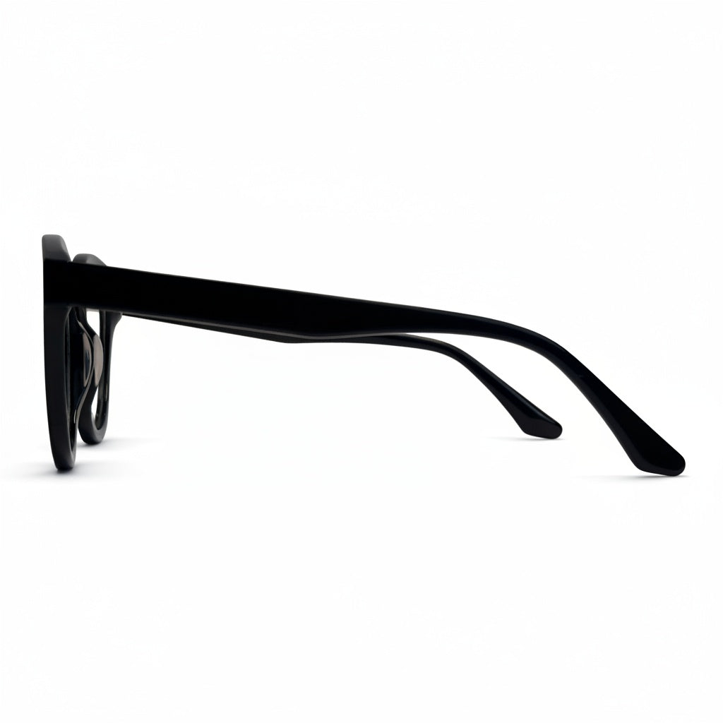 Black eyeglasses on a white background