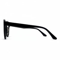 Black eyeglasses on a white background