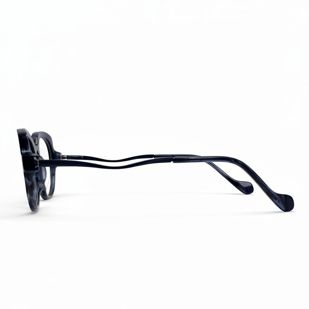Black eyeglasses on a white background