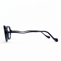 Black eyeglasses on a white background
