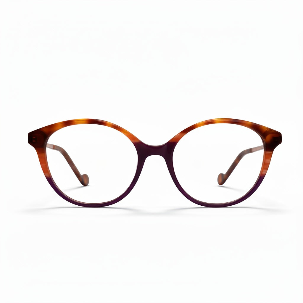 Tortoiseshell eyeglasses on a white background