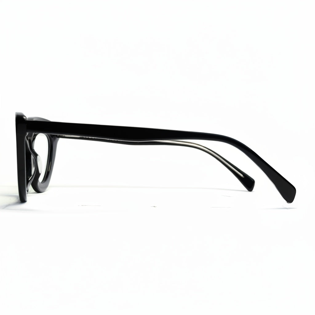 Black eyeglasses on a white background